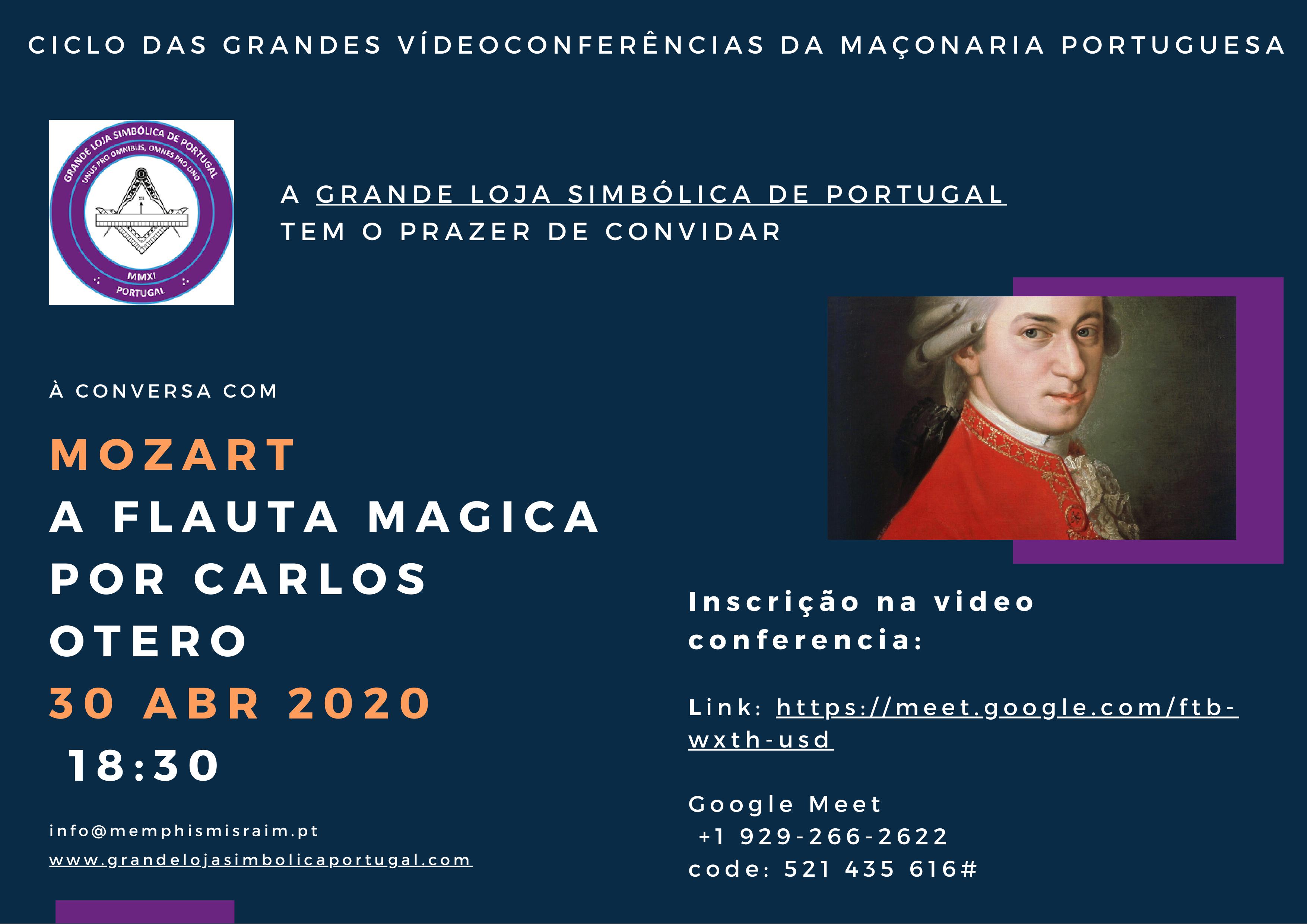 Ciclo Grandes Videoconferências da Maçonaria Portuguesa Á conversa com Mozart Flauta Magica.pg